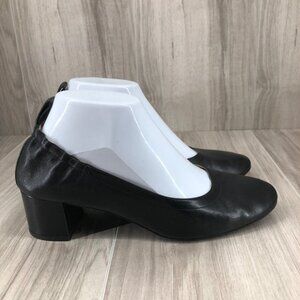 Everlane Heels Womens 7 The Day Heel Black Leather Slip On Pump Shoes